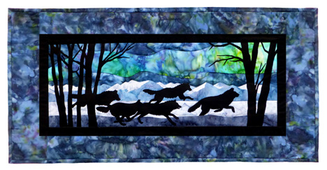 Aurora Nights: Thru the Forest Individual Wallhanging\